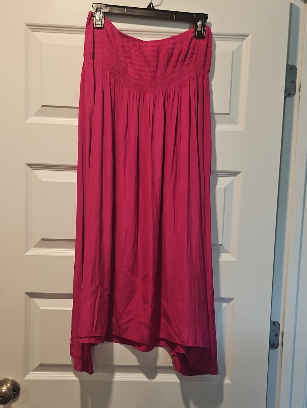 Calypso St. Barth Hot Pink High-Low Maxi Skirt